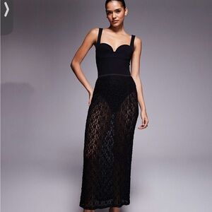 ASOS Black Lace Maxi Skirt